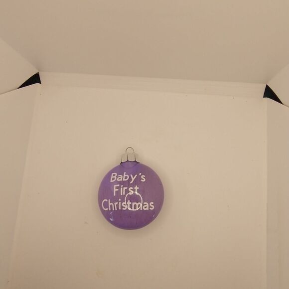 Hand Crafted Baby's First Christmas Decorations Ornament Plastic Bulb Purple - Picture 5 of 7